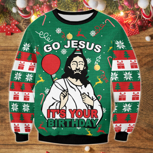 happy birthday jesus ugly sweater