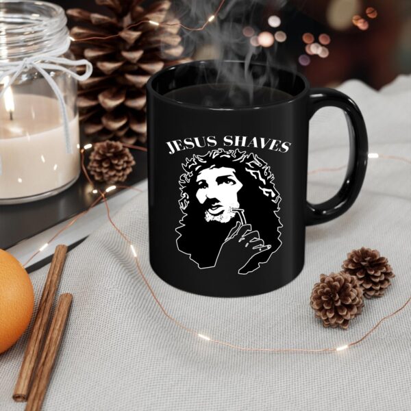 jesus shaves coffee mug
