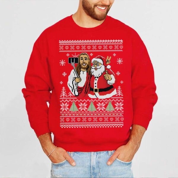 jesus santa bike sweater