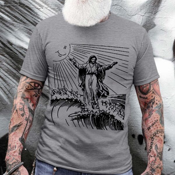 jesus surfing t shirt