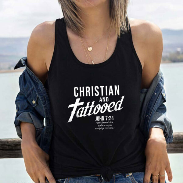 christian and tattooed tank top