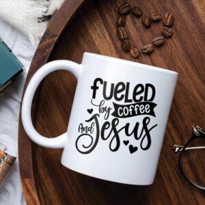 fueled by coffee and jesus mug