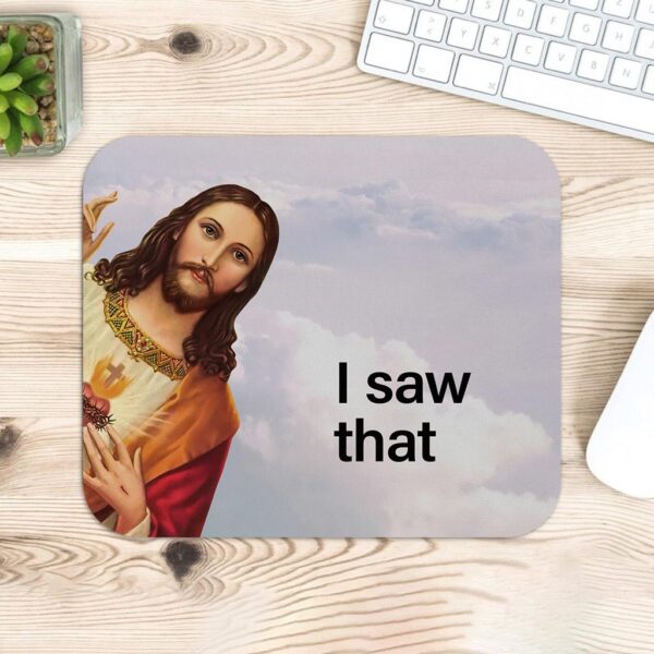 funny jesus mouse pad