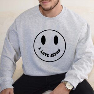 i love jesus smiley face sweatshirt