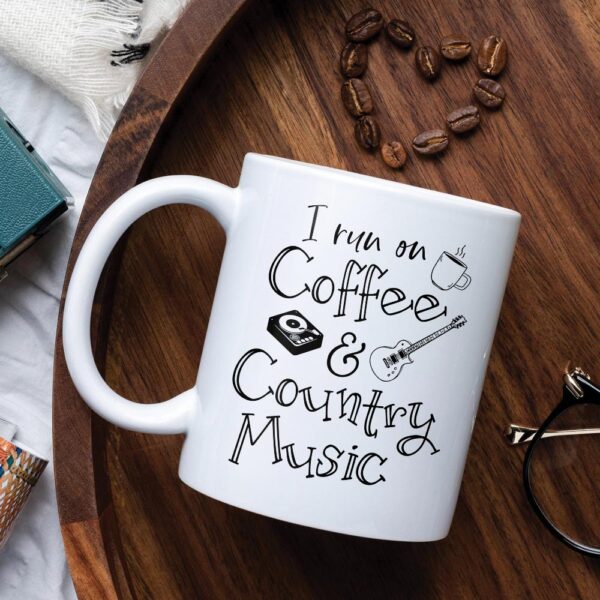 i run on coffee and country music mug