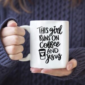 i run on coffee and jesus mug