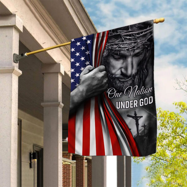 american flag with jesus