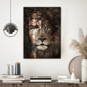jesus and lion canvas