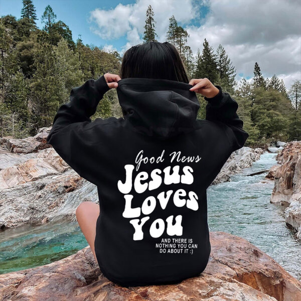 jesus loves you hoodie blue