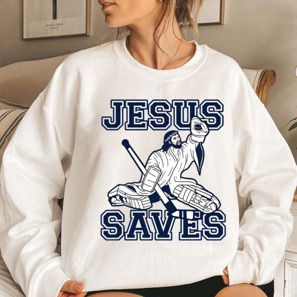 jesus saves hockey sweatshirt