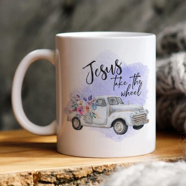 jesus take the wheel coffee mug
