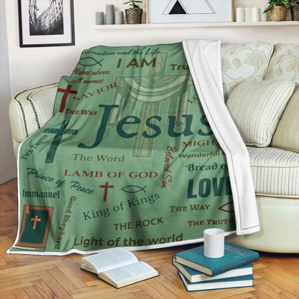 names of jesus throw blanket
