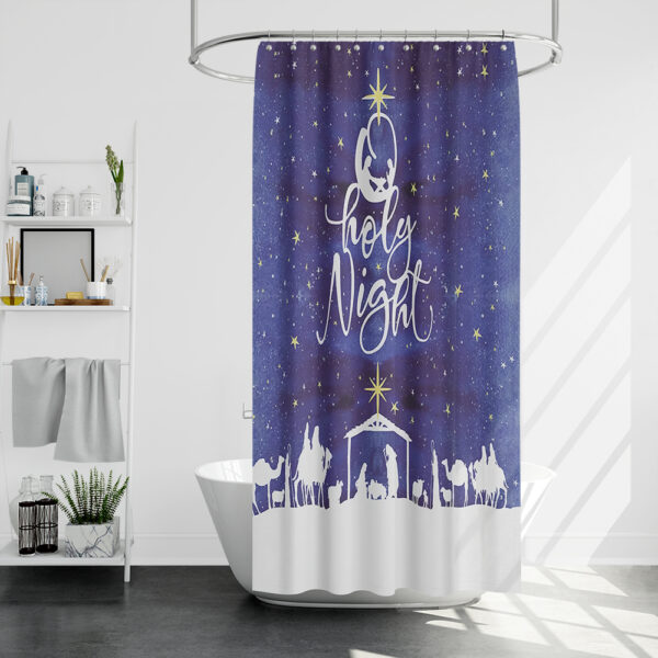 religious christmas shower curtain